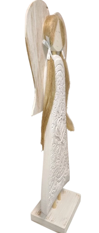 FIGURKA ANIOŁ DREWNIANY RĘKODZIEŁO 56CM