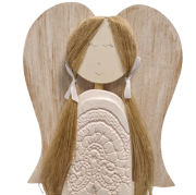 FIGURKA ANIOŁ DREWNIANY RĘKODZIEŁO 56CM