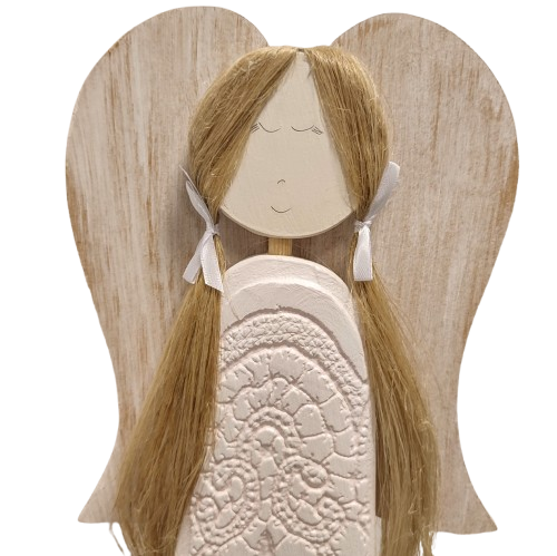 FIGURKA ANIOŁ DREWNIANY RĘKODZIEŁO 56CM