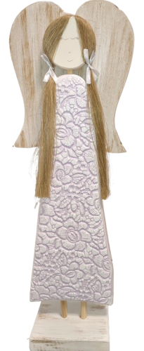 FIGURKA ANIOŁ DREWNIANY RĘKODZIEŁO 56CM