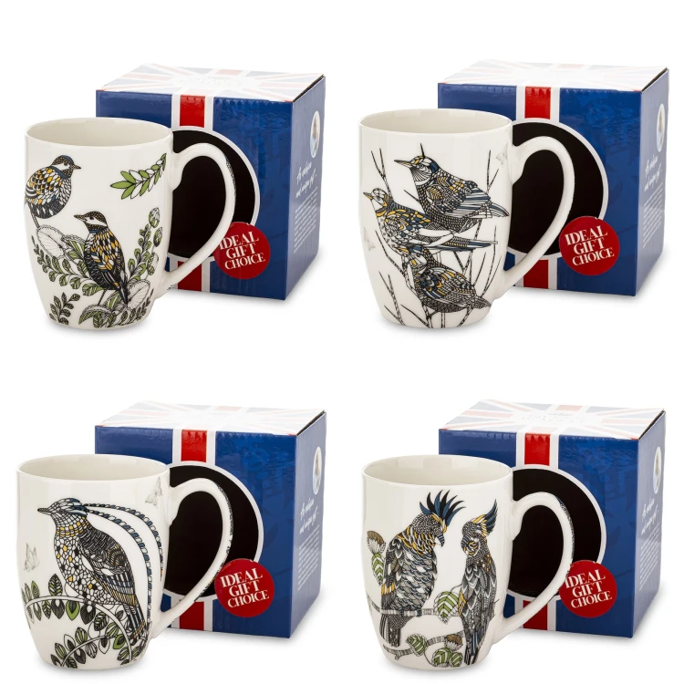 KUBEK PORCELANOWY 300ML - PTAKI - 4 WZORY