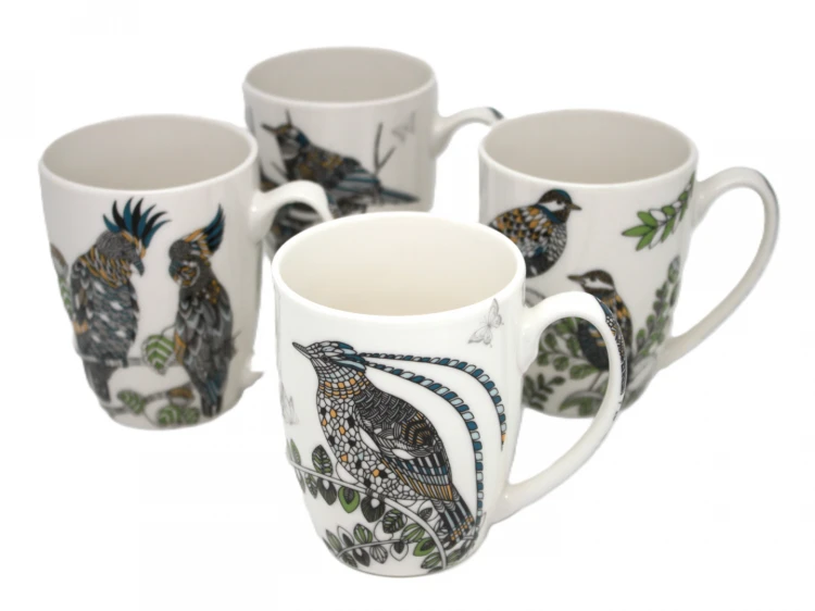 KUBEK PORCELANOWY 300ML - PTAKI - 4 WZORY