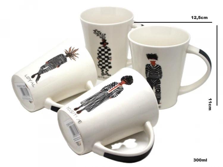 KUBEK PORCELANOWY - 4 WZORY