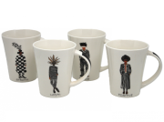 KUBEK PORCELANOWY - 4 WZORY
