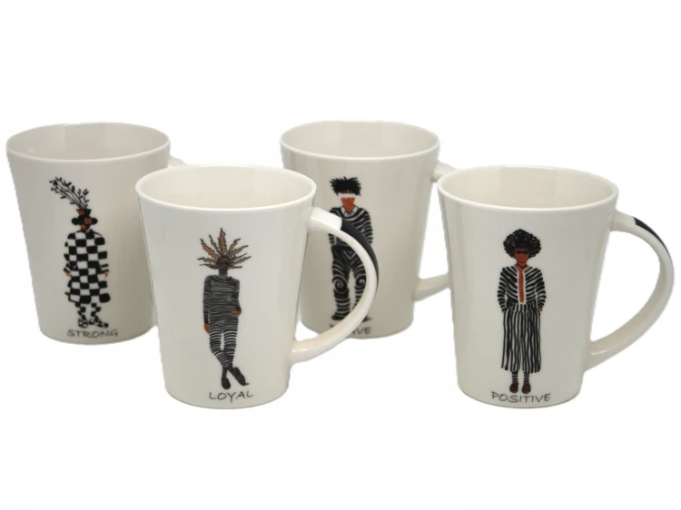 KUBEK PORCELANOWY - 4 WZORY