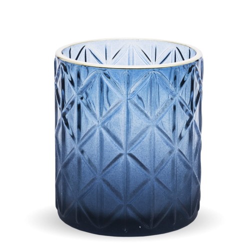 ŚWIECZNIK SZKLANY NIEBIESKI 10x8,5x8,5