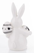 FIGURKA KRÓLIK BIAŁO CZARNY Z JAJKAMI 14,5x8,5x6