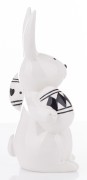 FIGURKA KRÓLIK BIAŁO CZARNY Z JAJKAMI 14,5x8,5x6