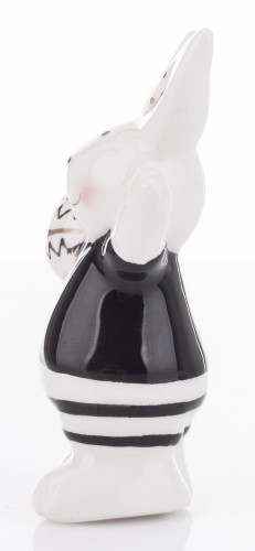 FIGURKA KRÓLIK BIAŁO CZARNY Z JAJKIEM 8,5x4,5x3