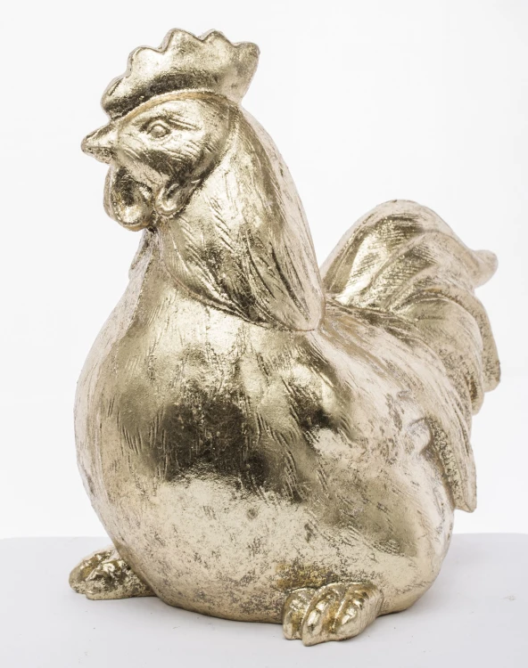 FIGURKA KURA ZŁOTA 17x10x17