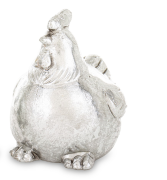 FIGURKA KURA SREBRNA 10,5x8x10