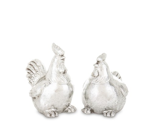 FIGURKA KURA SREBRNA 10,5x8x10