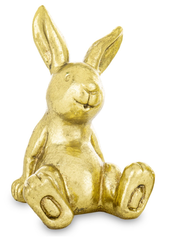 FIGURKA WIELKANOCNA KRÓLIK SIEDZĄCY ZŁOTY 10x6,5x6,5