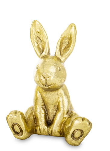 FIGURKA WIELKANOCNA KRÓLIK SIEDZĄCY ZŁOTY 10,5x7,5x7,5