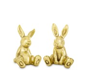 FIGURKA WIELKANOCNA KRÓLIK SIEDZĄCY ZŁOTY 10,5x7,5x7,5