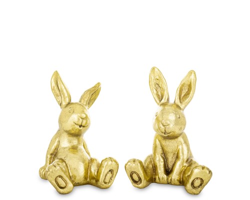 FIGURKA WIELKANOCNA KRÓLIK SIEDZĄCY ZŁOTY 10,5x7,5x7,5