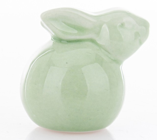 FIGURKA CERAMICZNA KRÓLIK ZIELONY 5x4x5,5