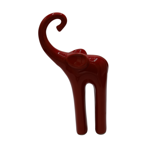 SŁOŃ CERAMICZNY CZERWONY 13,5x6x25cm