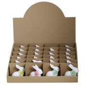KRÓLICZEK CERAMICZNY BIAŁY Z ZIELONYM KWIATKIEM 7x4x7,5 cm