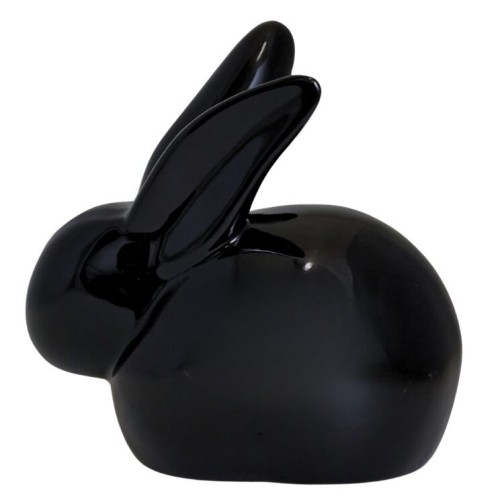 KRÓLIK CERAMICZNY CZARNY DUŻY 6x10x15 cm