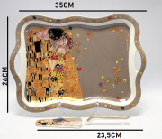 TACA Z ŁOPATKĄ  KLIMT POCAŁUNEK SZARA