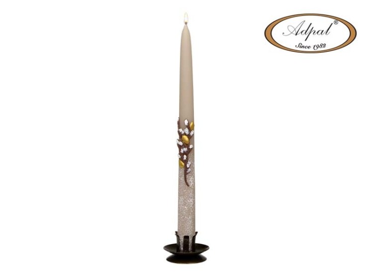 ŚWIECA DŁUGA 29CM GOLD EGGS  CAFFE LATTE WIELKANOC