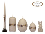 ŚWIECA DŁUGA 29CM GOLD EGGS  CAFFE LATTE WIELKANOC