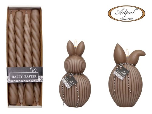 ŚWIECA DŁUGA 23CM 4 SZTUKI FLUFFY BUNNY MATOWA PIASKI PUSTYNI