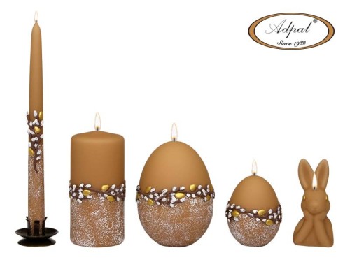 ŚWIECA DŁUGA 29CM GOLD EGGS  MOCCA WIELKANOC