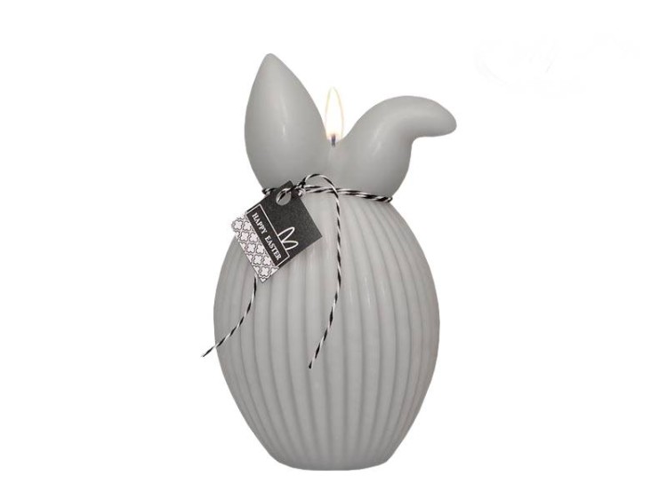 ŚWIECA ZAJĄC 160/85 FLUFFY BUNNY MAT JASNY POPIEL
