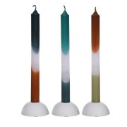 ZESTAW 3 ŚWIEC PETROL - OLIWA DIP DYE 24CM świece stołowe długie