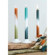 ZESTAW 3 ŚWIEC PETROL - OLIWA DIP DYE 24CM świece stołowe długie
