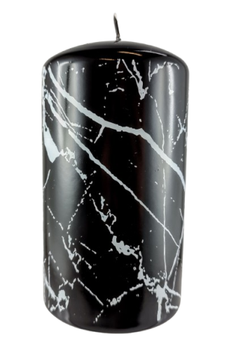 ŚWIECA MARMUR SŁUPEK 80/150 CZARNO-BIAŁY