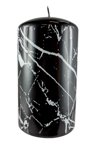 ŚWIECA MARMUR SŁUPEK 80/150 CZARNO-BIAŁY