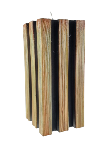ŚWIECA LAMELE KWADRAT 65/150mm CZARNY