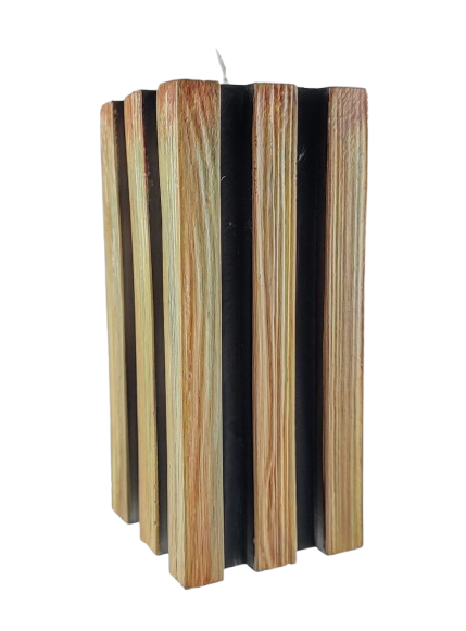 ŚWIECA LAMELE KWADRAT 65/150mm CZARNY