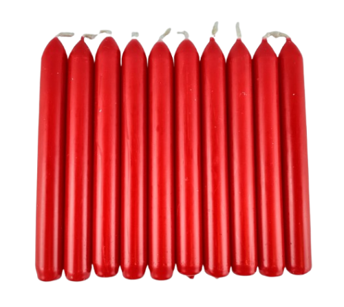 ŚWIECA ZESTAW 10 SZTUK czerwone 20/170mm świece długie stołowe