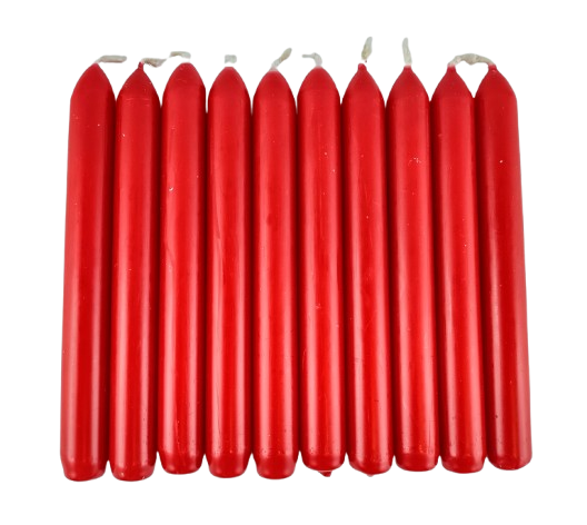 ŚWIECA ZESTAW 10 SZTUK czerwone 20/170mm świece długie stołowe