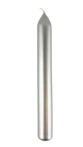 ŚWIECA ZESTAW 10 SZTUK SREBRNE 20/170mm świece długie stołowe