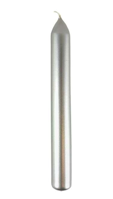 ŚWIECA ZESTAW 10 SZTUK SREBRNE 20/170mm świece długie stołowe