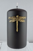 ŚWIECA WAŻKA SŁUPEK 70/130 CZARNO-ZŁOTY
