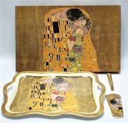 TACA PORCELANOWA Z ŁOPATKĄ G. KLIMT POCAŁUNEK