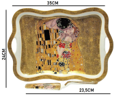 TACA PORCELANOWA Z ŁOPATKĄ G. KLIMT POCAŁUNEK
