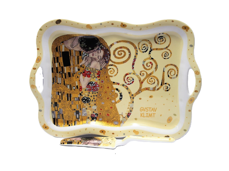 TACA PORCELANOWA Z ŁOPATKĄ G. KLIMT POCAŁUNEK