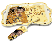 TACA PORCELANOWA Z ŁOPATKĄ G. KLIMT POCAŁUNEK