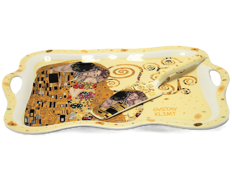 TACA PORCELANOWA Z ŁOPATKĄ G. KLIMT POCAŁUNEK