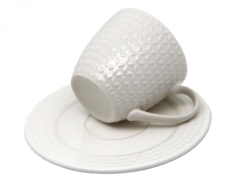 FILIŻANKA ZE SPODKIEM BIAŁA 210ML