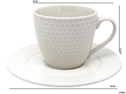 FILIŻANKA ZE SPODKIEM BIAŁA 210ML