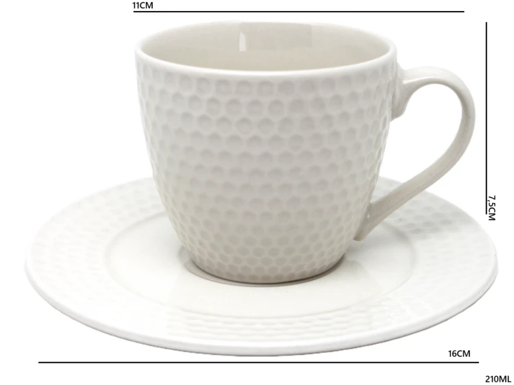 FILIŻANKA ZE SPODKIEM BIAŁA 210ML