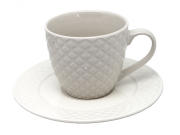 FILIŻANKA ZE SPODKIEM BIAŁA 210ML
